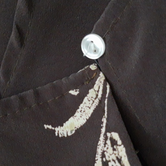 Floral Watercolor Print Tank Dress VTG 90s Brown Beige Size M - Picture 7 of 10